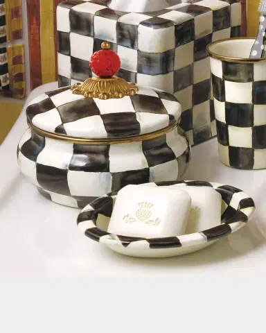 MacKenzie-Childs Courtly Check Squashed Pot | Thumbnail 2 MacKenzie-Childs Courtly Check Squashed Pot | Thumbnail 2