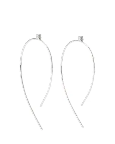 Lana 14K Gold Mini Wire Hooked On Hoop Earrings with Diamonds, 38mm | Thumbnail 1 Lana 14K Gold Mini Wire Hooked On Hoop Earrings with Diamonds, 38mm | Thumbnail 1
