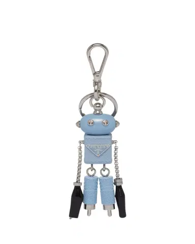 Prada Men's Saffiano Leather Edward Trick Robot Keychain | Thumbnail 1 Prada Men's Saffiano Leather Edward Trick Robot Keychain | Thumbnail 1