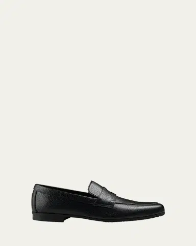 John Lobb Men's Thorne Soft Textured Leather Penny Loafers | Thumbnail 4 John Lobb Men's Thorne Soft Textured Leather Penny Loafers | Thumbnail 4