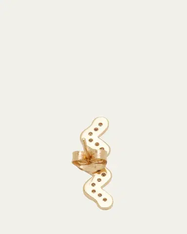 Sydney Evan Wavy Bar Ear Climber with Diamonds, Single | Thumbnail 4 Sydney Evan Wavy Bar Ear Climber with Diamonds, Single | Thumbnail 4