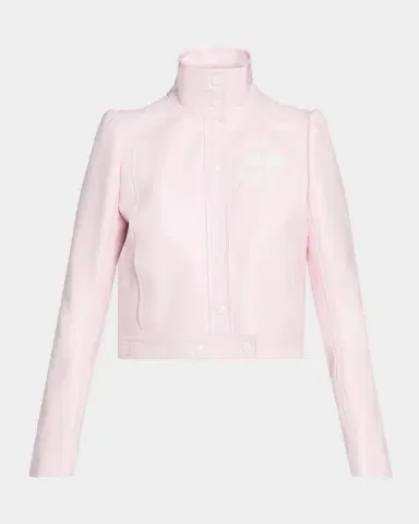 Courrèges Textured Vinyl Crop Jacket | Thumbnail 112 Courrèges Textured Vinyl Crop Jacket | Thumbnail 112
