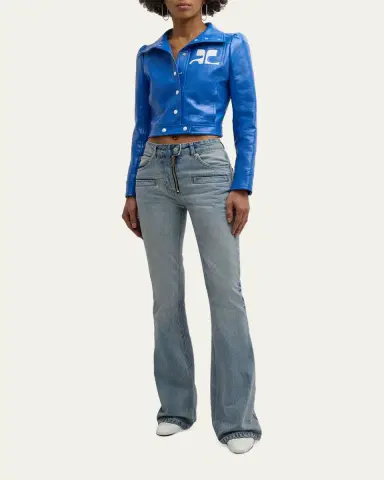 Courrèges Textured Vinyl Crop Jacket | Thumbnail 122 Courrèges Textured Vinyl Crop Jacket | Thumbnail 122