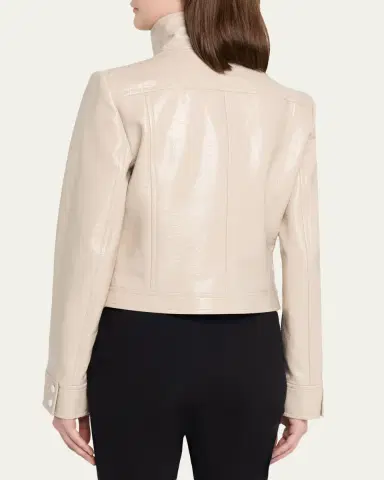 Courrèges Textured Vinyl Crop Jacket | Thumbnail 140 Courrèges Textured Vinyl Crop Jacket | Thumbnail 140