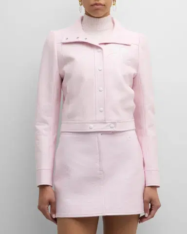 Courrèges Textured Vinyl Crop Jacket | Thumbnail 43 Courrèges Textured Vinyl Crop Jacket | Thumbnail 43
