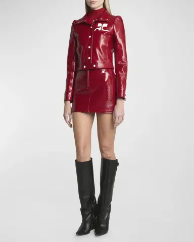 Courrèges Textured Vinyl Crop Jacket | Thumbnail 47 Courrèges Textured Vinyl Crop Jacket | Thumbnail 47