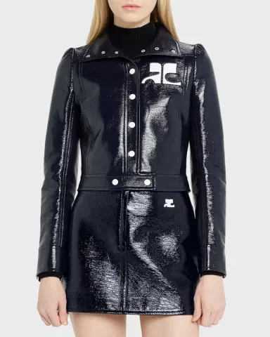 Courrèges Textured Vinyl Crop Jacket | Thumbnail 59 Courrèges Textured Vinyl Crop Jacket | Thumbnail 59