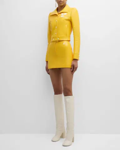 Courrèges Textured Vinyl Crop Jacket | Thumbnail 67 Courrèges Textured Vinyl Crop Jacket | Thumbnail 67