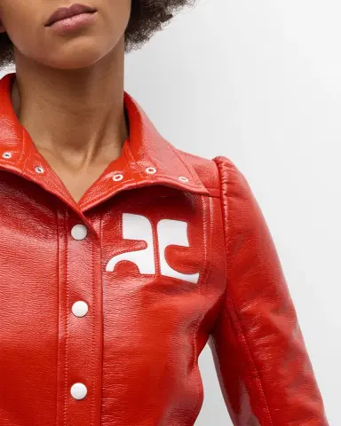 Courrèges Textured Vinyl Crop Jacket | Thumbnail 76 Courrèges Textured Vinyl Crop Jacket | Thumbnail 76