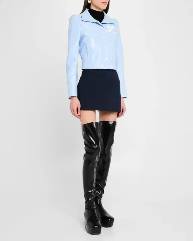 Courrèges Textured Vinyl Crop Jacket | Thumbnail 83 Courrèges Textured Vinyl Crop Jacket | Thumbnail 83