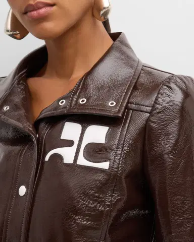 Courrèges Textured Vinyl Crop Jacket | Thumbnail 90 Courrèges Textured Vinyl Crop Jacket | Thumbnail 90