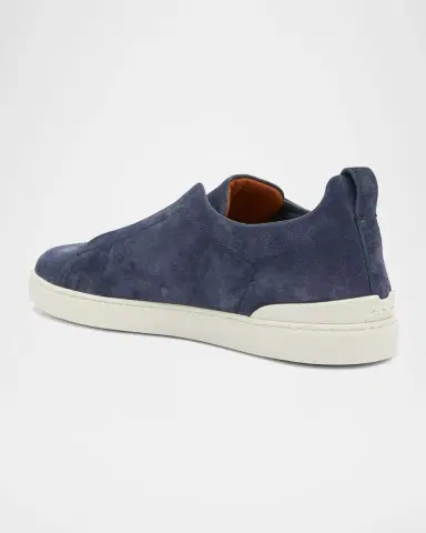 ZEGNA Men's Triple Stitch Suede Sneakers | Thumbnail 3 ZEGNA Men's Triple Stitch Suede Sneakers | Thumbnail 3