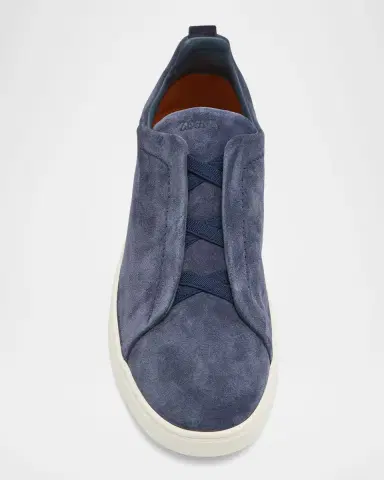 ZEGNA Men's Triple Stitch Suede Sneakers | Thumbnail 4 ZEGNA Men's Triple Stitch Suede Sneakers | Thumbnail 4