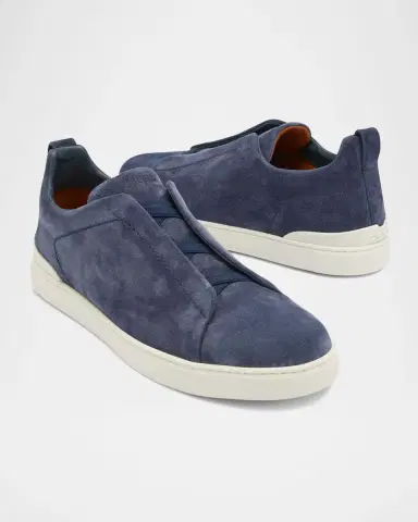 ZEGNA Men's Triple Stitch Suede Sneakers | Thumbnail 7 ZEGNA Men's Triple Stitch Suede Sneakers | Thumbnail 7