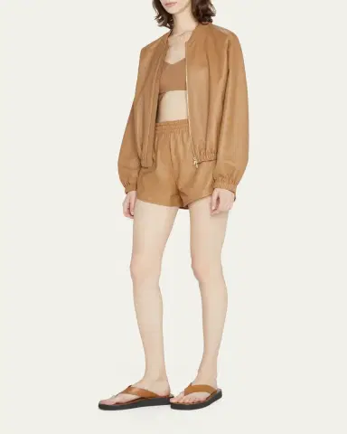 Zeynep Arçay Leather Jogger Shorts | Thumbnail 2 Zeynep Arçay Leather Jogger Shorts | Thumbnail 2
