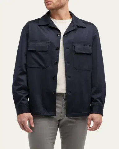 ZEGNA Men's Cashmere Overshirt | Thumbnail 11 ZEGNA Men's Cashmere Overshirt | Thumbnail 11