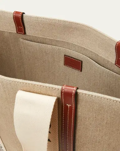 Chloé Woody Large Tote Bag in Linen | Thumbnail 4 Chloé Woody Large Tote Bag in Linen | Thumbnail 4