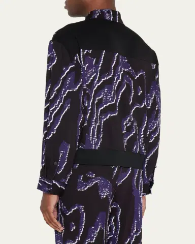 3.1 Phillip Lim Men's Wood Grain-Print Bomber Jacket | Thumbnail 3 3.1 Phillip Lim Men's Wood Grain-Print Bomber Jacket | Thumbnail 3