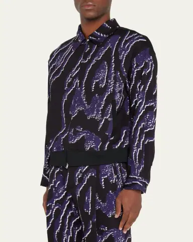 3.1 Phillip Lim Men's Wood Grain-Print Bomber Jacket | Thumbnail 4 3.1 Phillip Lim Men's Wood Grain-Print Bomber Jacket | Thumbnail 4
