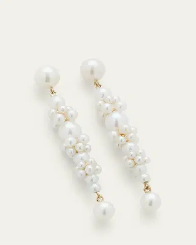 Sophie Bille Brahe Grand Escalier de la Reine Pearl Cluster Drop Earrings in 14K Yellow Gold | Thumbnail 3 Sophie Bille Brahe Grand Escalier de la Reine Pearl Cluster Drop Earrings in 14K Yellow Gold | Thumbnail 3