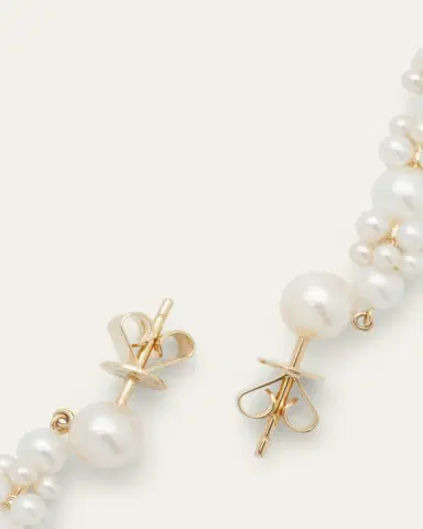 Sophie Bille Brahe Grand Escalier de la Reine Pearl Cluster Drop Earrings in 14K Yellow Gold | Thumbnail 4 Sophie Bille Brahe Grand Escalier de la Reine Pearl Cluster Drop Earrings in 14K Yellow Gold | Thumbnail 4