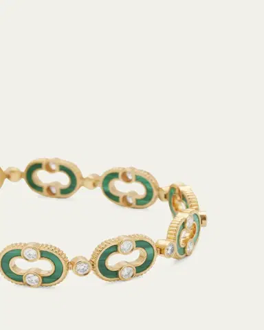 Viltier Magnetic Enchaine Malachite Bracelet in 18K Yellow Gold and Diamonds | Thumbnail 3 Viltier Magnetic Enchaine Malachite Bracelet in 18K Yellow Gold and Diamonds | Thumbnail 3