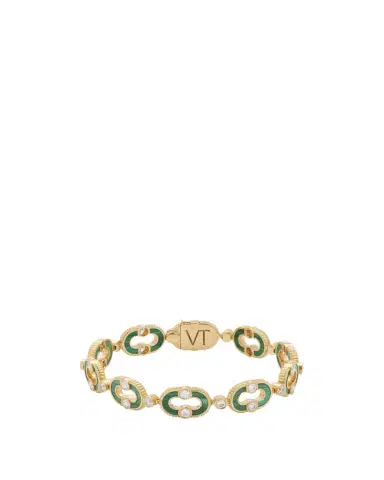 Viltier Magnetic Enchaine Malachite Bracelet in 18K Yellow Gold and Diamonds | Thumbnail 1 Viltier Magnetic Enchaine Malachite Bracelet in 18K Yellow Gold and Diamonds | Thumbnail 1