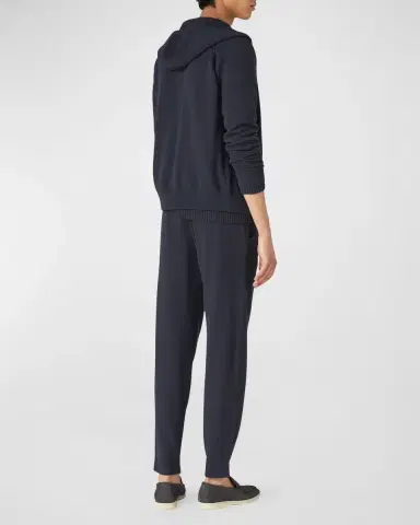 Loro Piana Men's Merano Cashmere Knit Hooded Sweater | Thumbnail 2 Loro Piana Men's Merano Cashmere Knit Hooded Sweater | Thumbnail 2