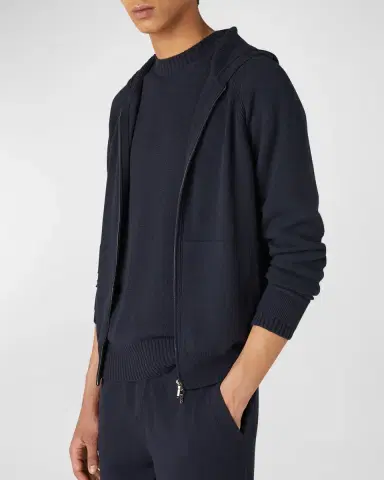 Loro Piana Men's Merano Cashmere Knit Hooded Sweater | Thumbnail 3 Loro Piana Men's Merano Cashmere Knit Hooded Sweater | Thumbnail 3