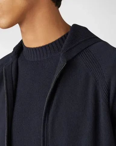 Loro Piana Men's Merano Cashmere Knit Hooded Sweater | Thumbnail 5 Loro Piana Men's Merano Cashmere Knit Hooded Sweater | Thumbnail 5