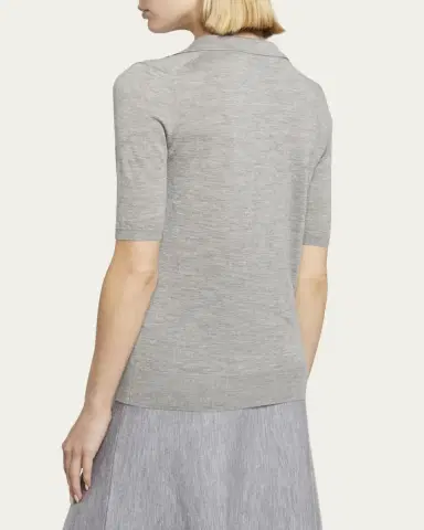 Gabriela Hearst Frank Cashmere Polo Top | Thumbnail 3 Gabriela Hearst Frank Cashmere Polo Top | Thumbnail 3