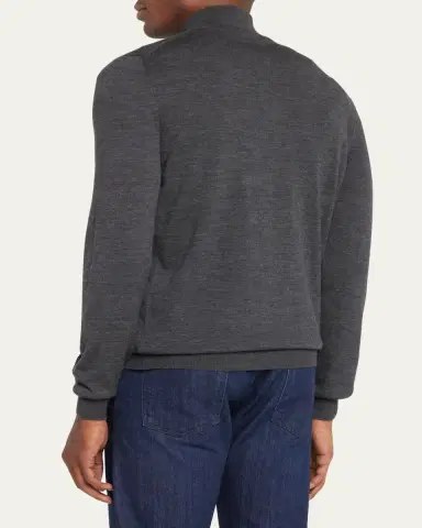 Kiton Men's Wool Half-Zip Sweater | Thumbnail 3 Kiton Men's Wool Half-Zip Sweater | Thumbnail 3