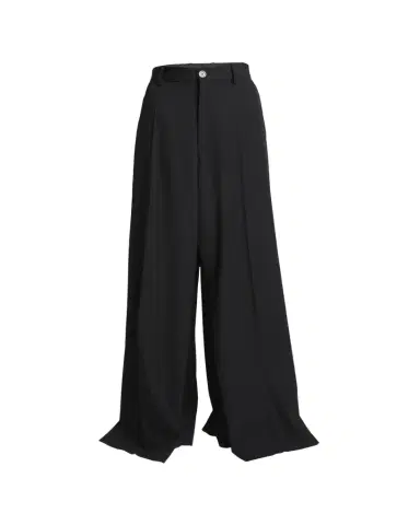 Balenciaga Double Front Wide-Leg Wool Pants | Thumbnail 1 Balenciaga Double Front Wide-Leg Wool Pants | Thumbnail 1