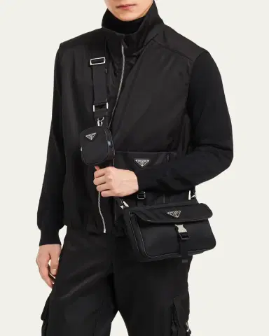 Prada Men's Nylon Crossbody Bag | Thumbnail 2 Prada Men's Nylon Crossbody Bag | Thumbnail 2