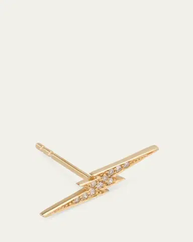 Sydney Evan 14k White Gold Diamond Lightning Bolt Stud Earring, Single | Thumbnail 3 Sydney Evan 14k White Gold Diamond Lightning Bolt Stud Earring, Single | Thumbnail 3