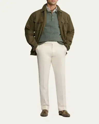 Ralph Lauren Purple Label Men's Gregory Hand-Tailored Silk-Linen Trouser | Thumbnail 2 Ralph Lauren Purple Label Men's Gregory Hand-Tailored Silk-Linen Trouser | Thumbnail 2