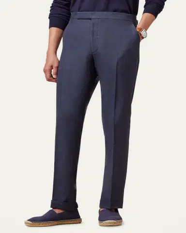 Ralph Lauren Purple Label Men's Gregory Hand-Tailored Silk-Linen Trouser | Thumbnail 8 Ralph Lauren Purple Label Men's Gregory Hand-Tailored Silk-Linen Trouser | Thumbnail 8