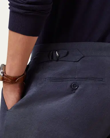 Ralph Lauren Purple Label Men's Gregory Hand-Tailored Silk-Linen Trouser | Thumbnail 9 Ralph Lauren Purple Label Men's Gregory Hand-Tailored Silk-Linen Trouser | Thumbnail 9