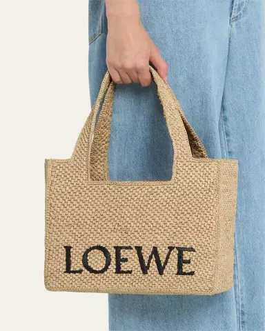 LOEWE x Paula's Ibiza Font Logo Medium Tote Bag in Raffia | Thumbnail 2 LOEWE x Paula's Ibiza Font Logo Medium Tote Bag in Raffia | Thumbnail 2