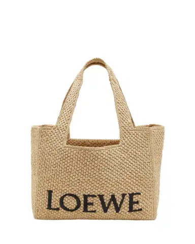 LOEWE x Paula's Ibiza Font Logo Medium Tote Bag in Raffia | Thumbnail 1 LOEWE x Paula's Ibiza Font Logo Medium Tote Bag in Raffia | Thumbnail 1