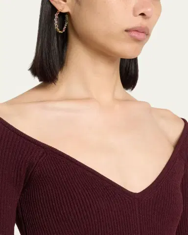 Ippolita 18K Starlet Hoop Earrings in Sapphire Rainbow | Thumbnail 2 Ippolita 18K Starlet Hoop Earrings in Sapphire Rainbow | Thumbnail 2