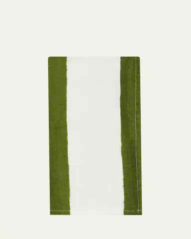 SUMMERILL & BISHOP Avocado Green Stripe Napkins, 20" Square | Thumbnail 2 SUMMERILL & BISHOP Avocado Green Stripe Napkins, 20" Square | Thumbnail 2