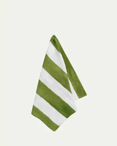 SUMMERILL & BISHOP Avocado Green Stripe Napkins, 20" Square | Thumbnail 3 SUMMERILL & BISHOP Avocado Green Stripe Napkins, 20" Square | Thumbnail 3