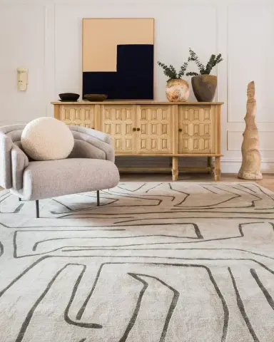 The Rug Company x Kelly Wearstler Tableau Pewter Hand-Knotted Rug, 8' x 10' | Thumbnail 2 The Rug Company x Kelly Wearstler Tableau Pewter Hand-Knotted Rug, 8' x 10' | Thumbnail 2