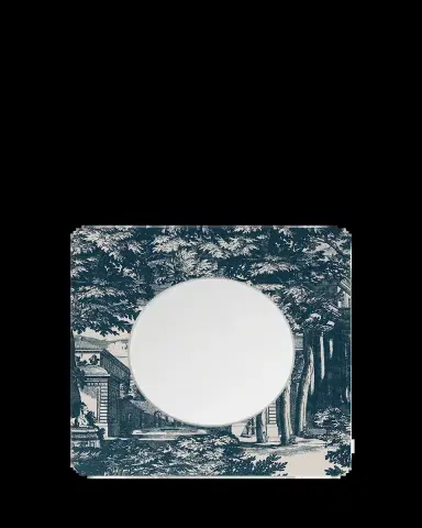 Fornasetti Square Frame With Flat Mirror - Giardino Settecentesco Blue | Thumbnail 2 Fornasetti Square Frame With Flat Mirror - Giardino Settecentesco Blue | Thumbnail 2