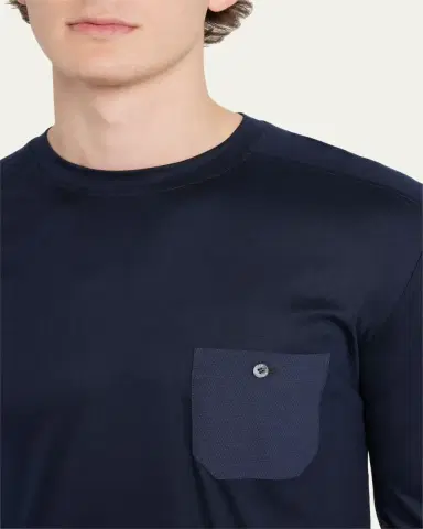 Zimmerli Men's T-Shirt with Chest Pocket | Thumbnail 5 Zimmerli Men's T-Shirt with Chest Pocket | Thumbnail 5