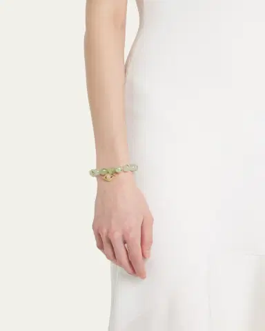 Sydney Evan 14k Gold Prehnite Beaded Bracelet with Diamond Evil Eye Charm | Thumbnail 5 Sydney Evan 14k Gold Prehnite Beaded Bracelet with Diamond Evil Eye Charm | Thumbnail 5