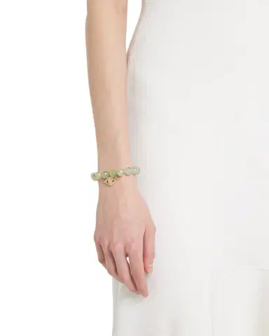 Sydney Evan 14k Gold Prehnite Beaded Bracelet with Diamond Evil Eye Charm | Thumbnail 1 Sydney Evan 14k Gold Prehnite Beaded Bracelet with Diamond Evil Eye Charm | Thumbnail 1