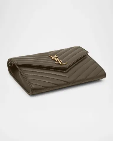Saint Laurent Cassandre YSL Monogram Flap Clutch Bag in Smooth Leather | Thumbnail 6 Saint Laurent Cassandre YSL Monogram Flap Clutch Bag in Smooth Leather | Thumbnail 6