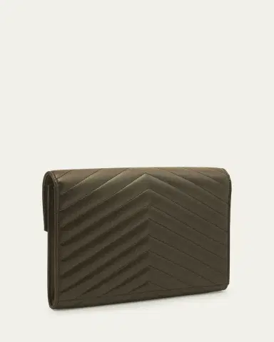 Saint Laurent Cassandre YSL Monogram Flap Clutch Bag in Smooth Leather | Thumbnail 9 Saint Laurent Cassandre YSL Monogram Flap Clutch Bag in Smooth Leather | Thumbnail 9